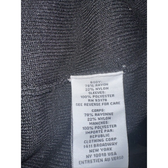 Carmen Marc‎ Valvo Size M Black Square Neck Chiffon Long Sleeve - Picture 12 of 12